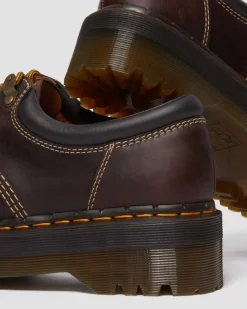 8053 Arc Crazy Horse Leather Platform Casual Shoes in Dark Brown