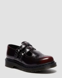 8065 Arcadia Rub Off Leather Mary Jane Shoes in Cherry Red Arcadia