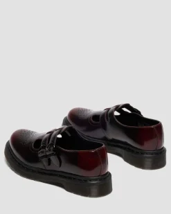 8065 Arcadia Rub Off Leather Mary Jane Shoes in Cherry Red Arcadia