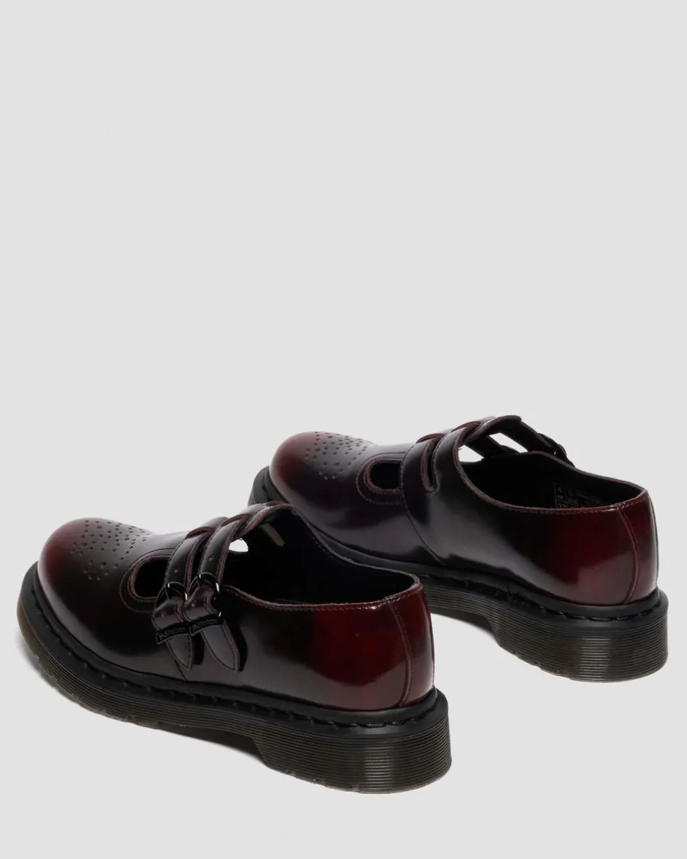 8065 Arcadia Rub Off Leather Mary Jane Shoes in Cherry Red Arcadia