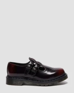8065 Arcadia Rub Off Leather Mary Jane Shoes in Cherry Red Arcadia