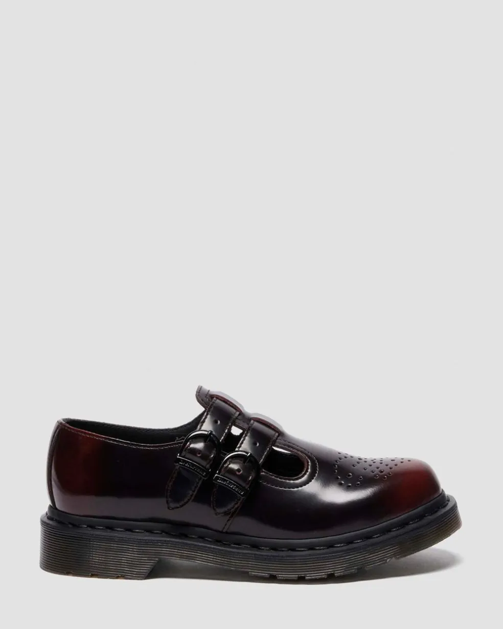 8065 Arcadia Rub Off Leather Mary Jane Shoes in Cherry Red Arcadia