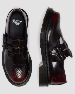 8065 Arcadia Rub Off Leather Mary Jane Shoes in Cherry Red Arcadia