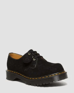 1461 Bex Made in England Emboss Suede Oxford Shoes in Black