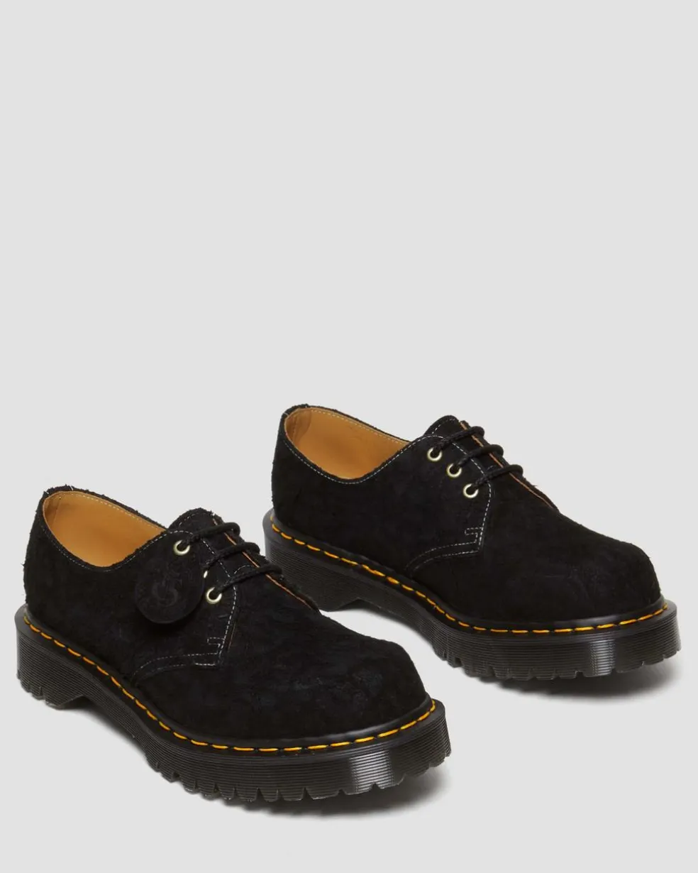 1461 Bex Made in England Emboss Suede Oxford Shoes in Black
