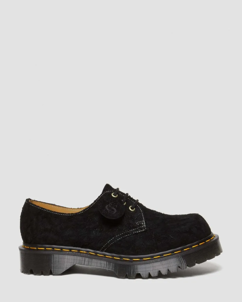 1461 Bex Made in England Emboss Suede Oxford Shoes in Black