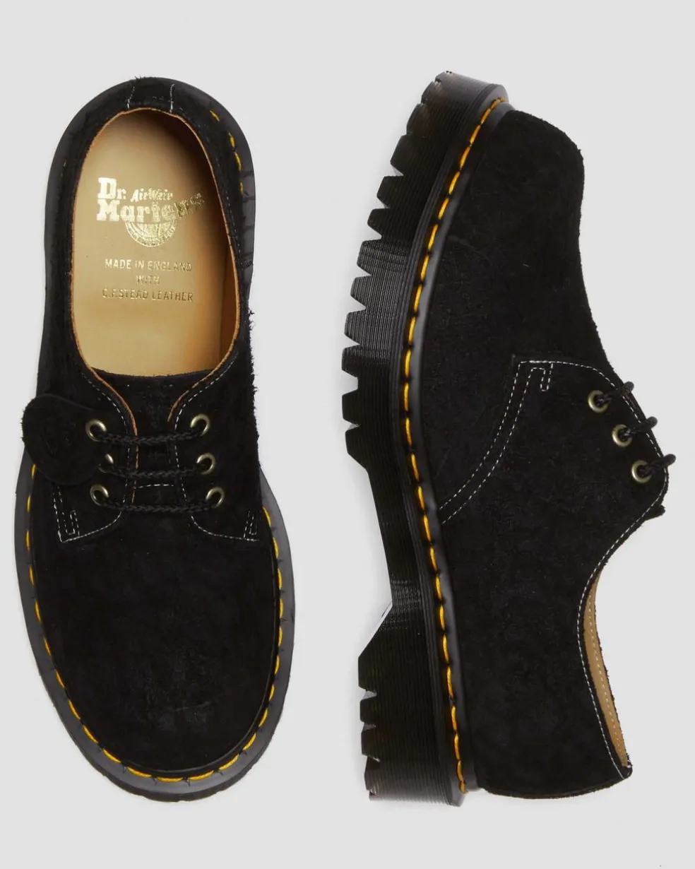 1461 Bex Made in England Emboss Suede Oxford Shoes in Black