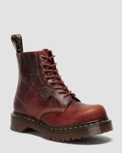 1460 Bex Made In England Leather Bump Toe Boots in Caramel Brown