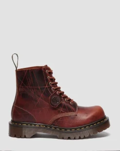 1460 Bex Made In England Leather Bump Toe Boots in Caramel Brown