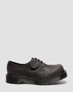 1461 Bex Made In England Natural Grain Bump Toe Shoes in Gunmetal