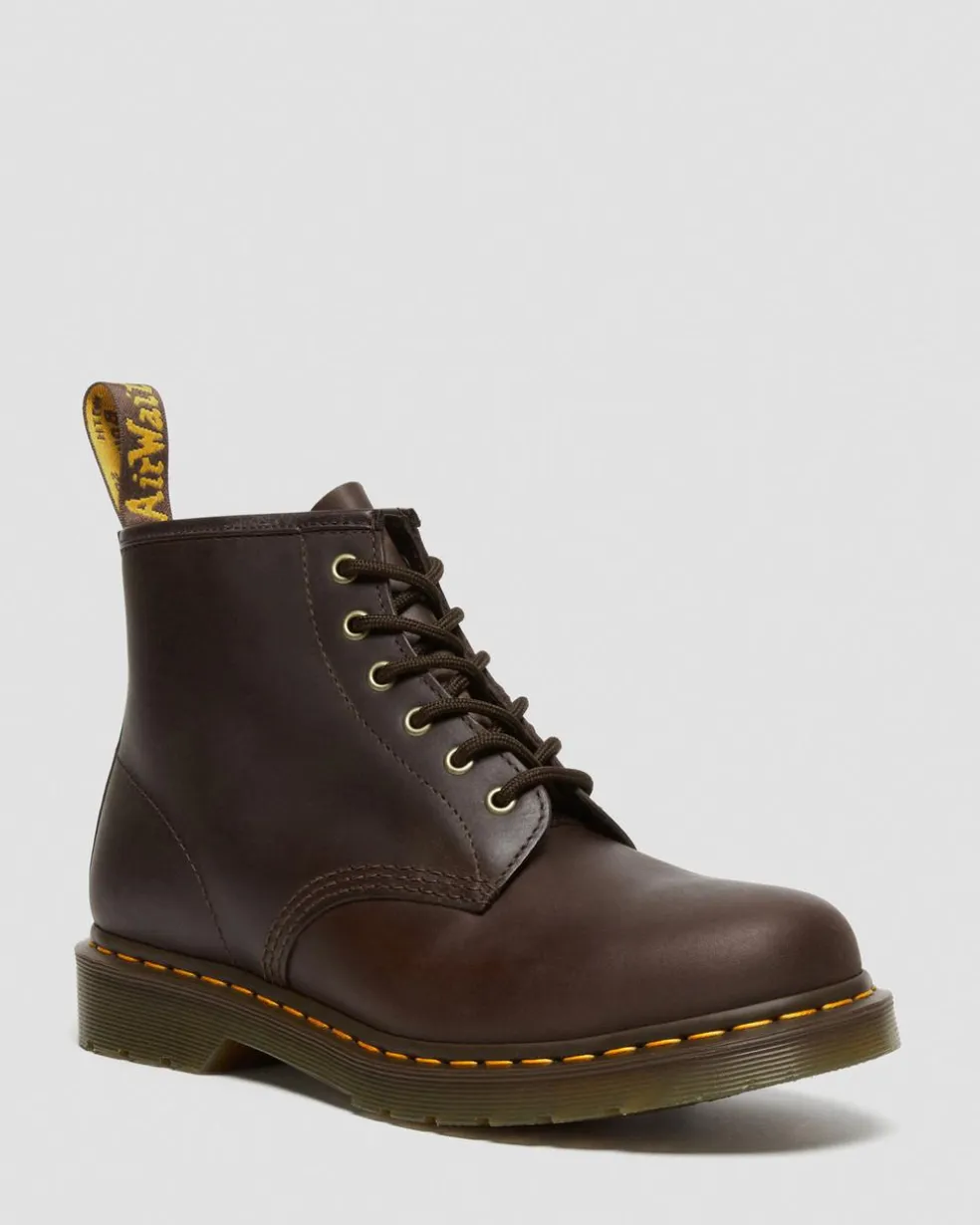 101 Crazy Horse Leather Ankle Boots in Dark Brown