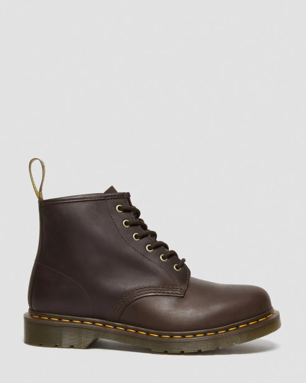 101 Crazy Horse Leather Ankle Boots in Dark Brown