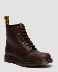 1460 Crazy Horse Leather Boots in Cherry Red