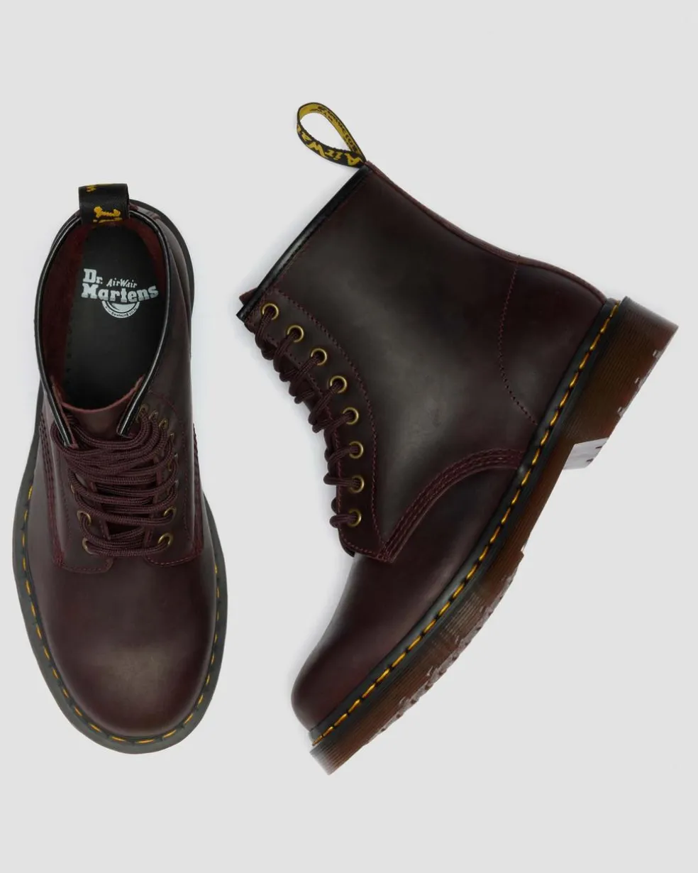 1460 Crazy Horse Leather Boots in Cherry Red