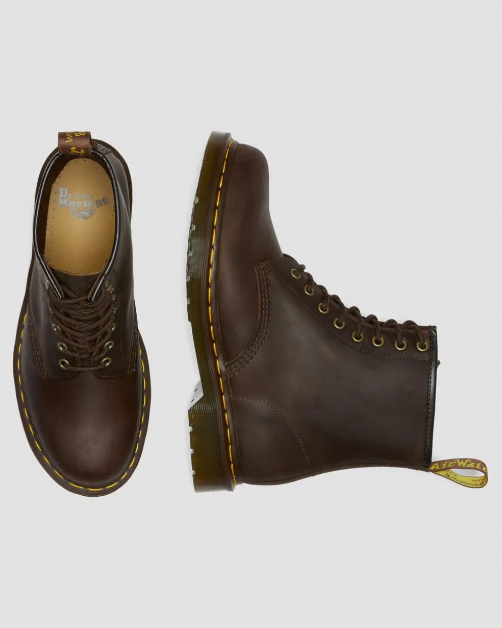 1460 Crazy Horse Leather Lace Up Boots in Brown
