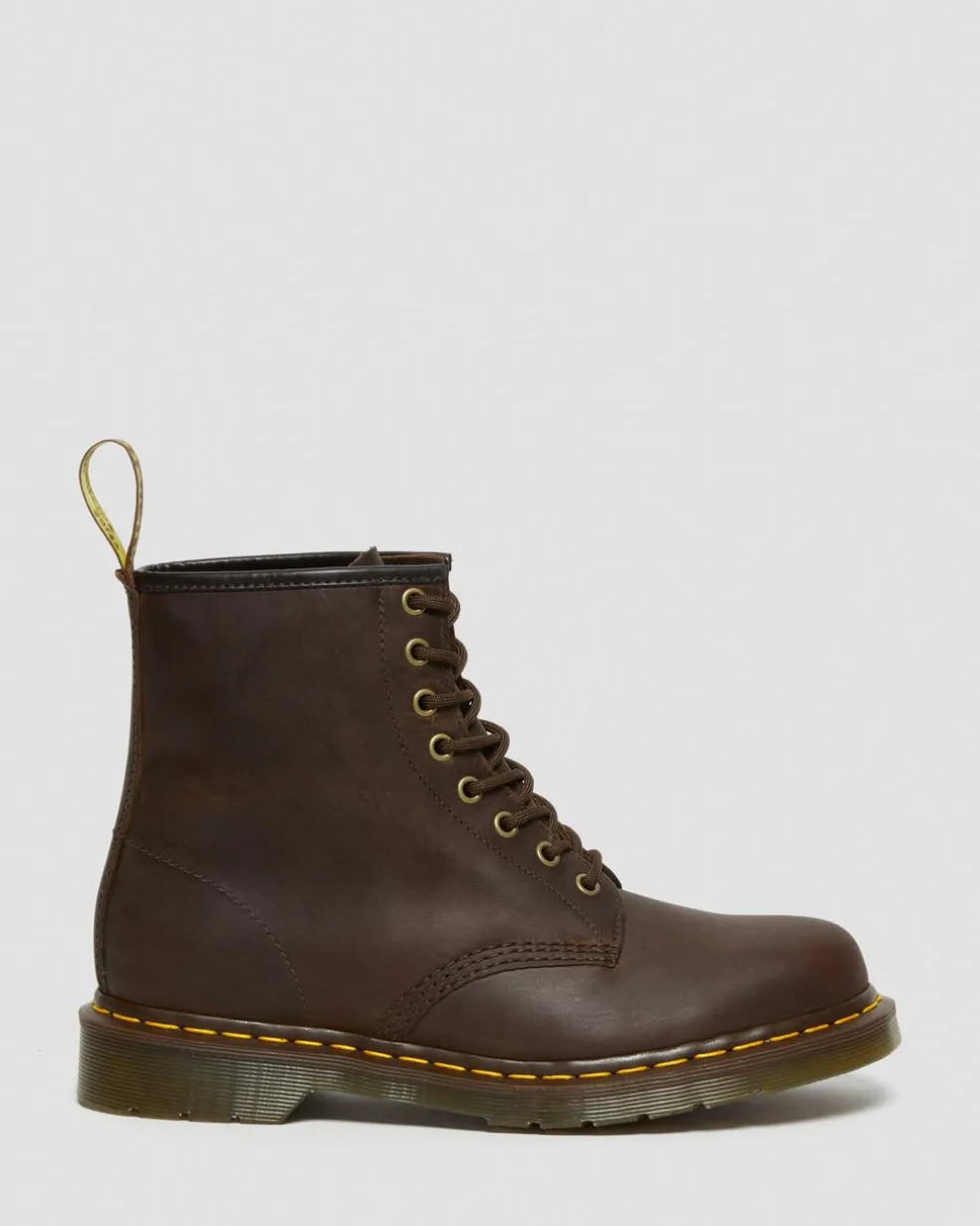 1460 Crazy Horse Leather Lace Up Boots in Brown