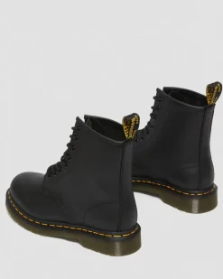 1460 Greasy Leather Lace Up Boots in Black