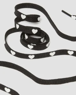55 Inch Heart Flat Shoe Lace (8-10 Eye) in Black