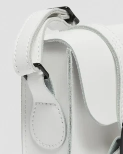 7 Inch Leather Crossbody Bag in White
