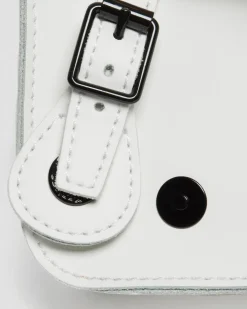 7 Inch Leather Crossbody Bag in White
