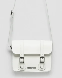 7 Inch Leather Crossbody Bag in White