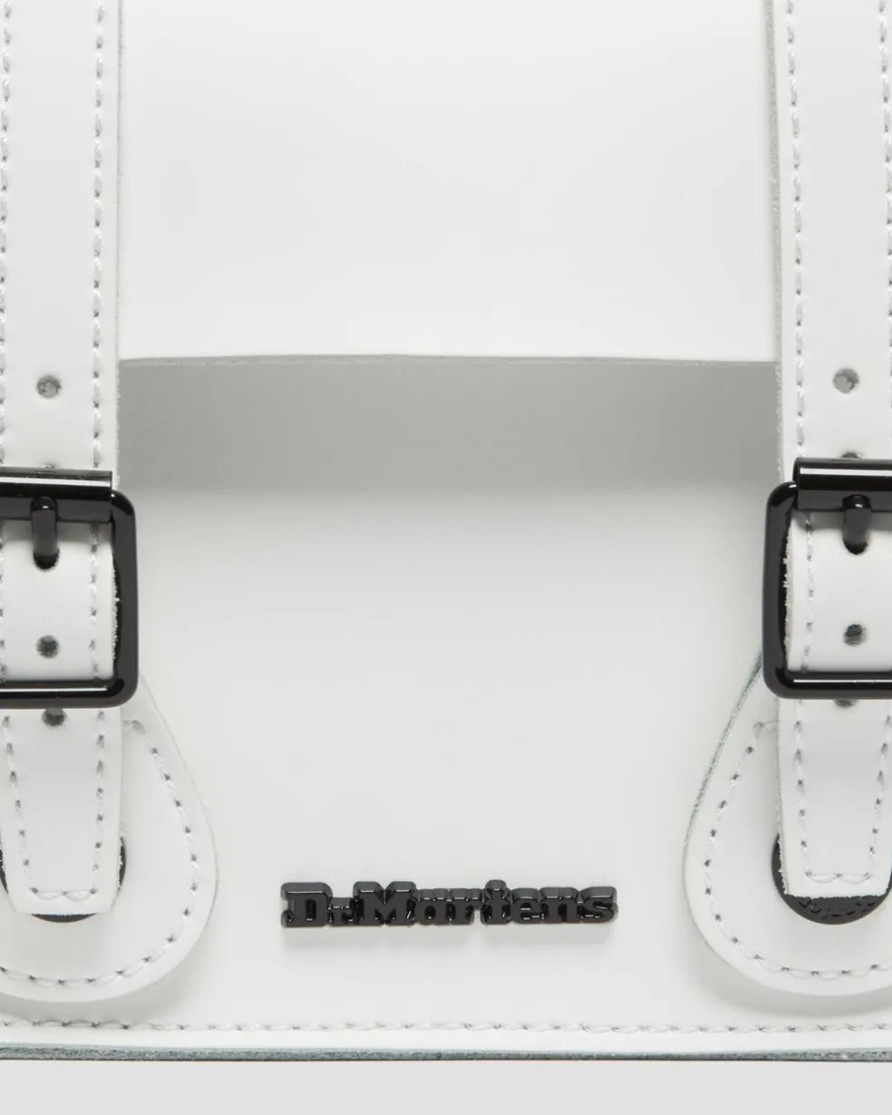 7 Inch Leather Crossbody Bag in White