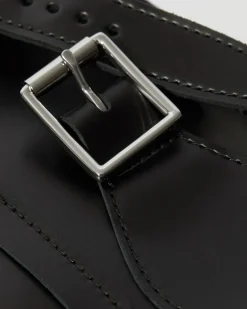 11 inch Leather Messenger Bag in Black