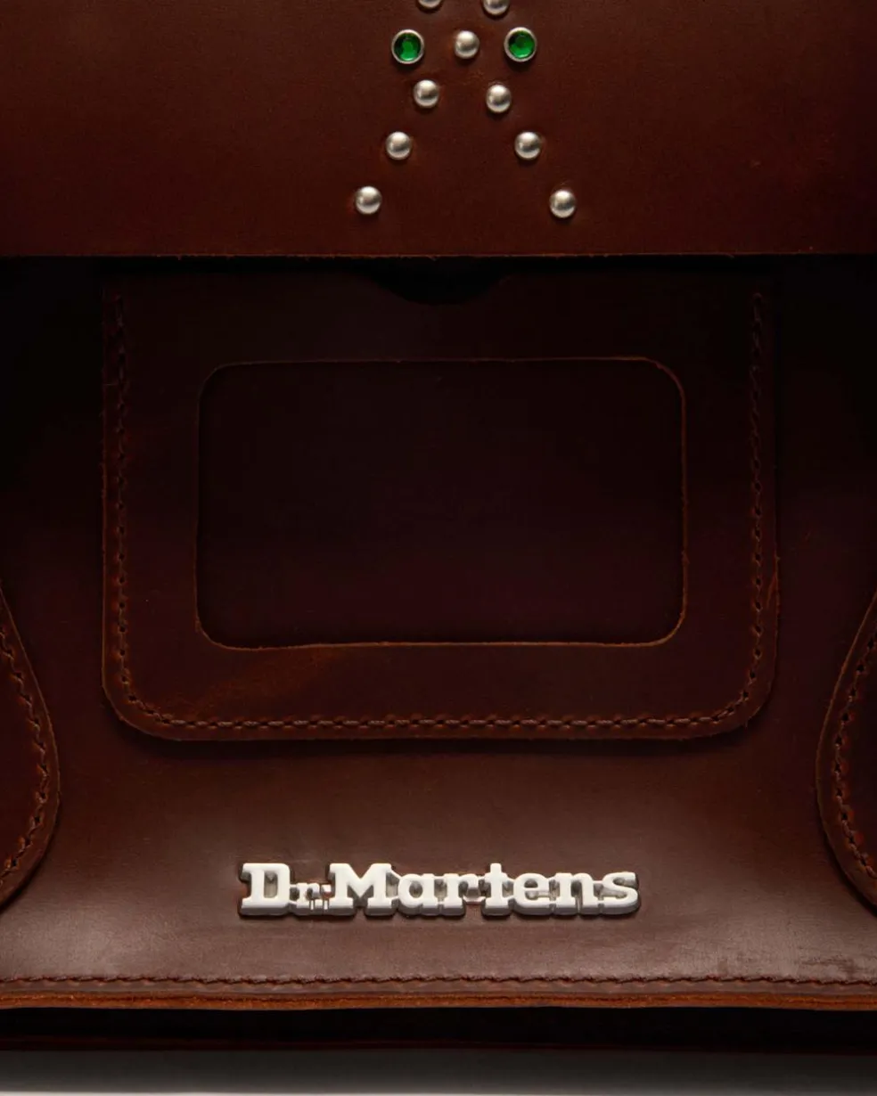 11 Inch Mayhem Leather Satchel in Amber Tan