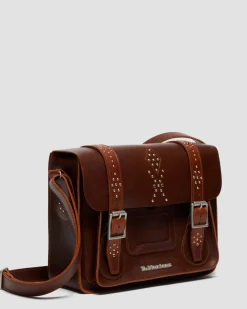 11 Inch Mayhem Leather Satchel in Amber Tan