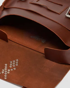 11 Inch Mayhem Leather Satchel in Amber Tan