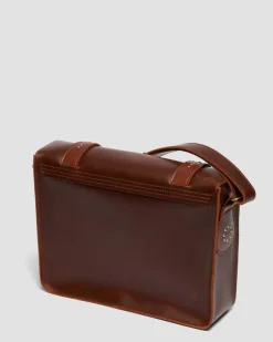 11 Inch Mayhem Leather Satchel in Amber Tan
