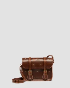 7 Inch Mayhem Leather Satchel in Amber Tan
