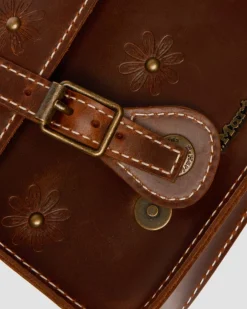 7 Inch Mayhem Leather Satchel in Amber Tan