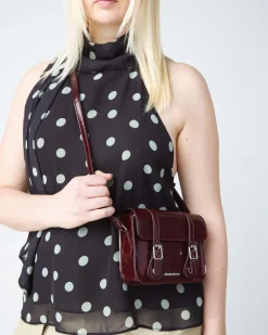 7 Inch Vegan Crossbody Bag in Cherry Red
