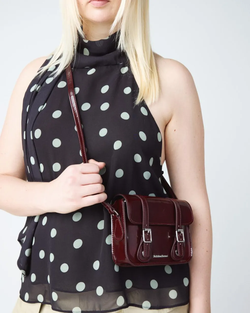7 Inch Vegan Crossbody Bag in Cherry Red