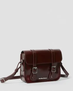 7 Inch Vegan Crossbody Bag in Cherry Red