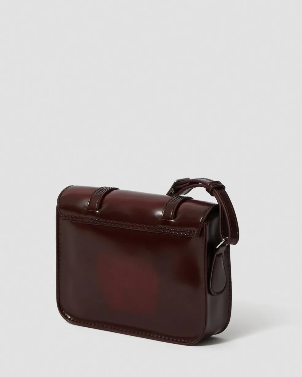 7 Inch Vegan Crossbody Bag in Cherry Red
