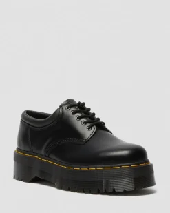 8053 Leather Platform Casual Shoes in Black