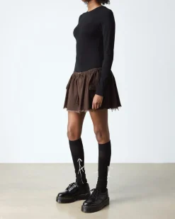 8053 Leather Platform Casual Shoes in Black