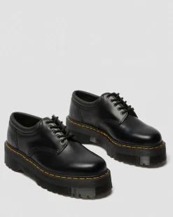 8053 Leather Platform Casual Shoes in Black