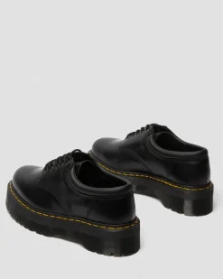 8053 Leather Platform Casual Shoes in Black