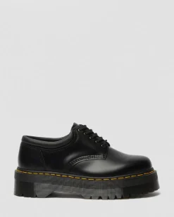 8053 Leather Platform Casual Shoes in Black