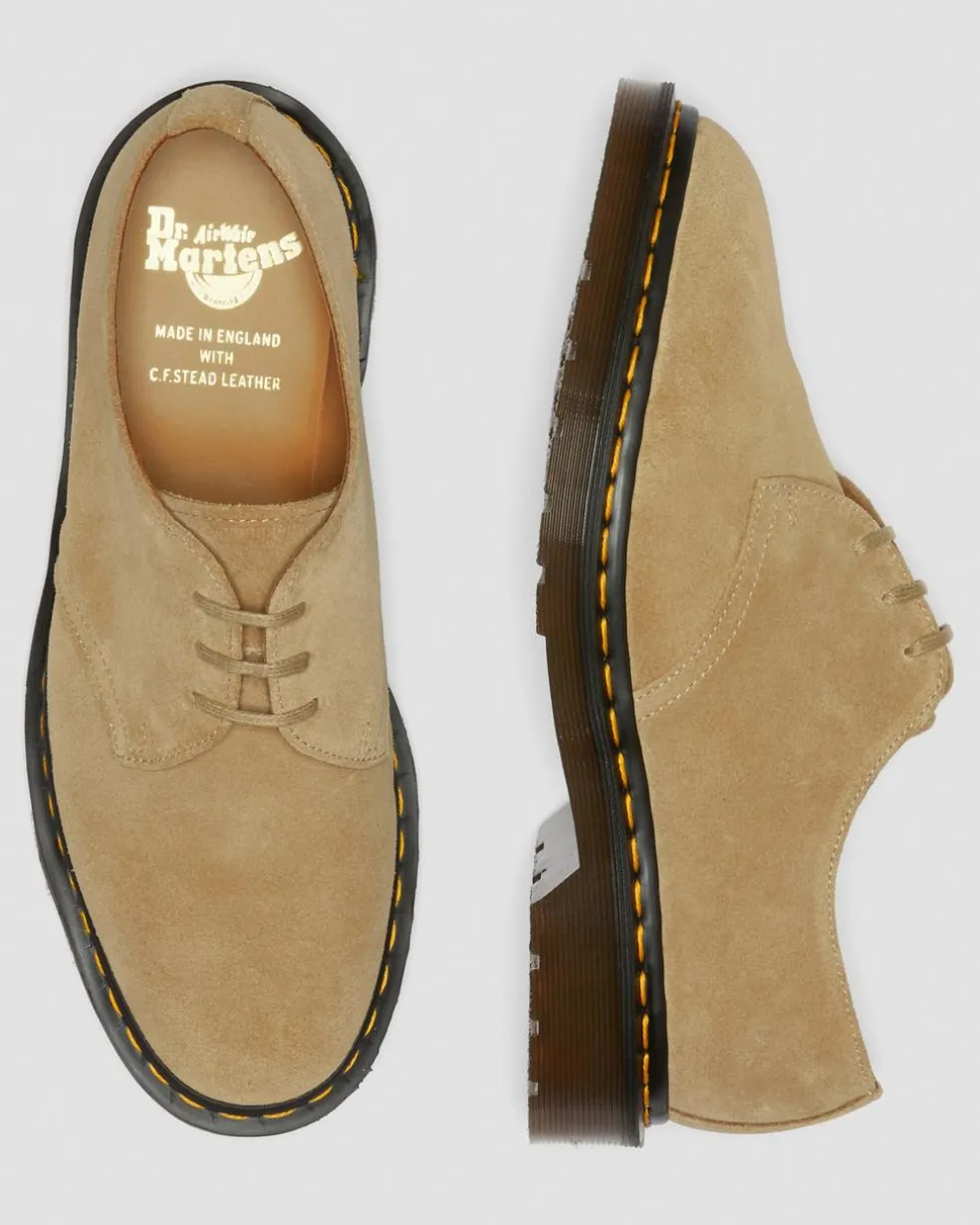 1461 Made in England Buck Suede Oxford Shoes in Beige