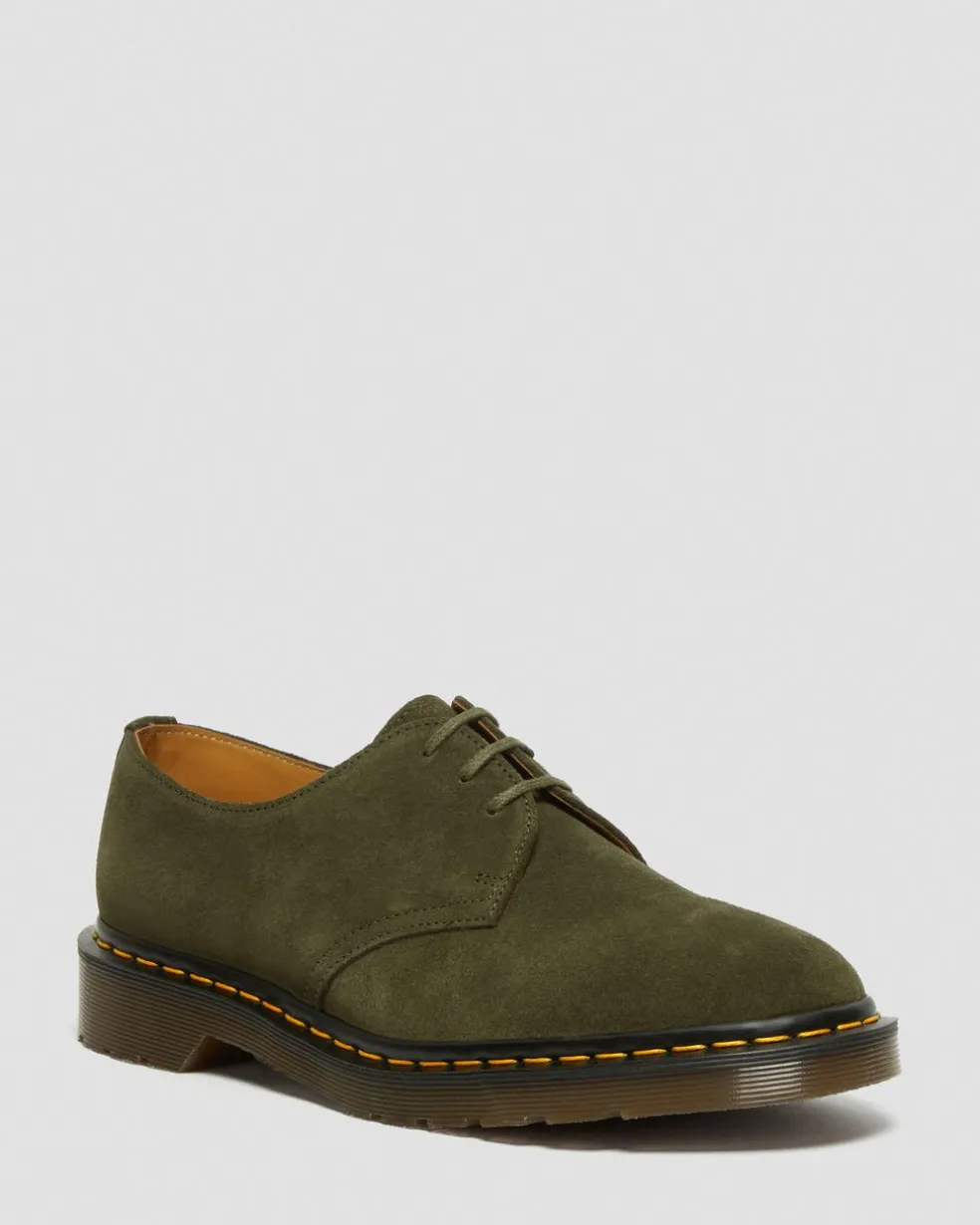 1461 Made in England Buck Suede Oxford Shoes in Green