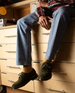 1461 Made in England Buck Suede Oxford Shoes in Green