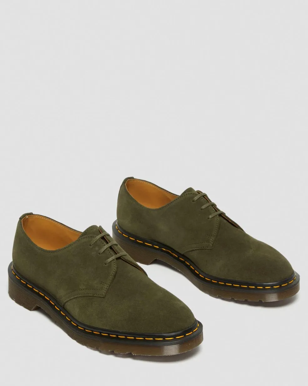 1461 Made in England Buck Suede Oxford Shoes in Green