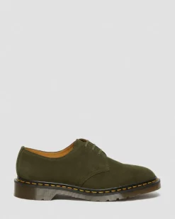 1461 Made in England Buck Suede Oxford Shoes in Green