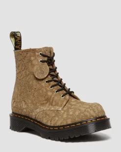 1460 Made in England Emboss Suede Lace Up Boots in Savannah Tan