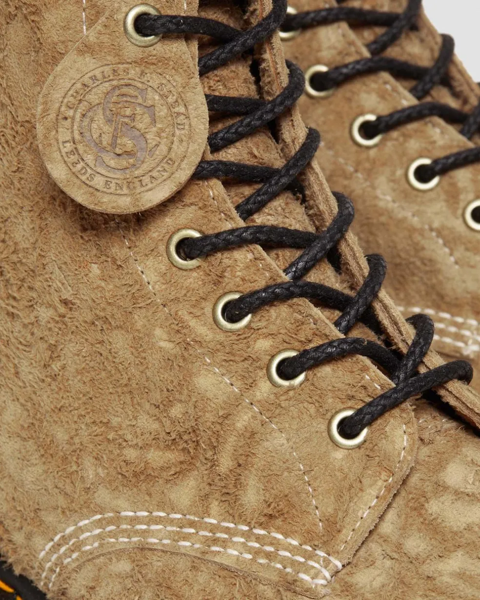 1460 Made in England Emboss Suede Lace Up Boots in Savannah Tan