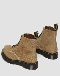 1460 Made in England Emboss Suede Lace Up Boots in Savannah Tan